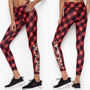 VICTORIAS SECRET Sport Plaid Spellout 7/8 leggings